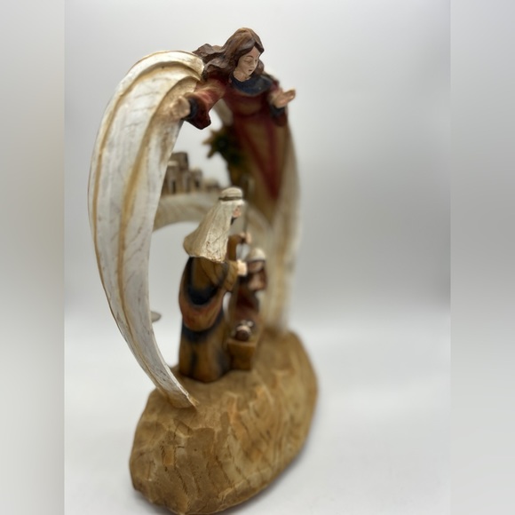 Vintage Musical Fontanini ROMAN Nativity Set Angel Scene Plays O Holy Night RARE - Picture 5 of 14